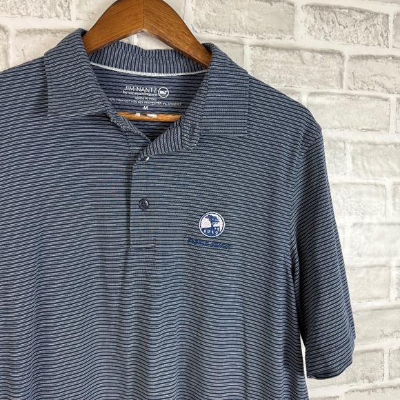 Vineyard Vines Jim Nantz Pebble Beach Navy Striped Performance Golf Polo MEDIUM - Picture 1 of 7